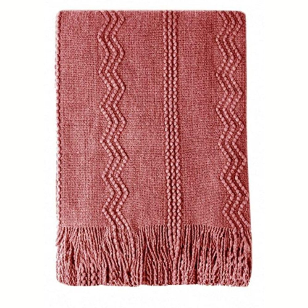 Textured Knit Throw Blanket - Picture 1 of 3
